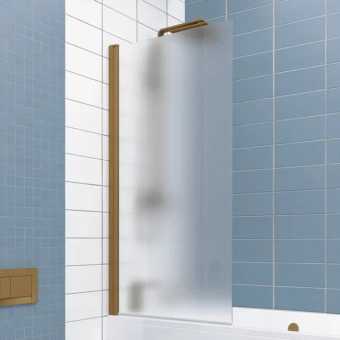 Шторка на ванну Kubele DE020 DE020P601-MAT-BR- 60х150 150х60, профиль бронза светлая, стекло матовое