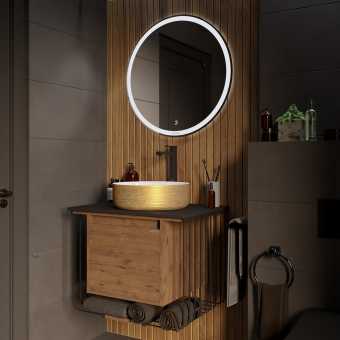 Мебель для ванной Grossman Винтаж 70 веллингтон, металл черный, раковина GR-5010GW