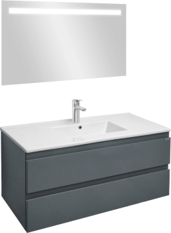 Мебель для ванной Jacob Delafon Madeleine 100 серая матовая, раковина белая