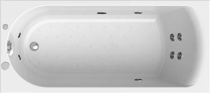 Акриловая ванна Radomir Vannesa Николь 2-76-2-0-0-240 Баланс 170х70, с гидромассажем и экраном, форсунки хром