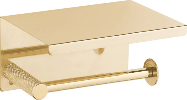 Держатель туалетной бумаги Boheme Uno 10971-G gold с полкой для телефона