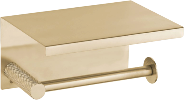 Держатель туалетной бумаги Boheme Uno 10971-MG matt gold с полкой для телефона