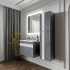 Мебель для ванной Бриклаер Берлин 80 оникс серый, белый глянец