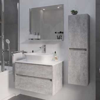 Мебель для ванной Grossman Эдванс 80 цемент светлый, раковина GR-3020