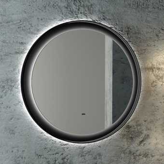 Зеркало круглое STWORKI Гриндстед 60 черное, с подсветкой
