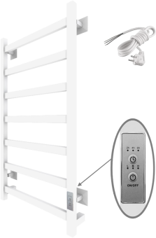 Полотенцесушитель электрический Тругор Пэк сп 20 80x50 с выключателем, белый