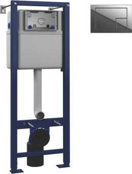 Система инсталляции для унитазов Cersanit Vector 64183 с кнопкой смыва, хром глянец