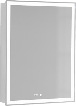 Зеркало-шкаф Jorno Slide 60, с подсветкой и часами, белое